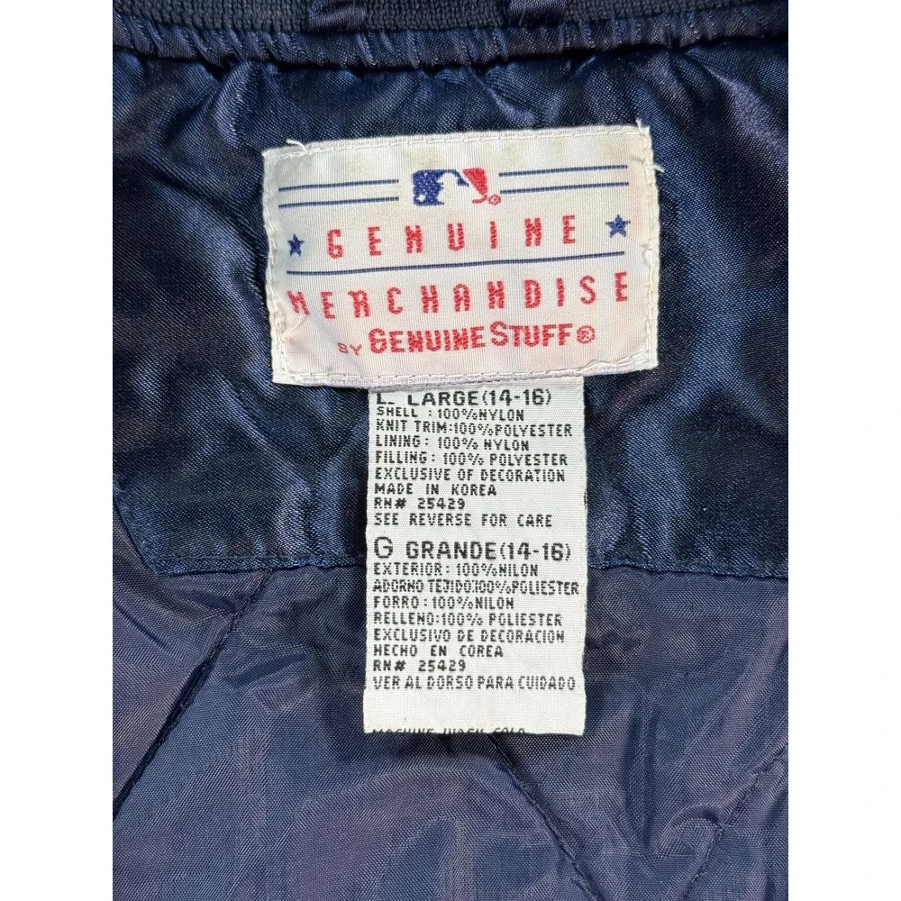 Vintage New York Yankees Jacket Youth Large Blue MLB Baseball Genuine Stuff‎ 90s